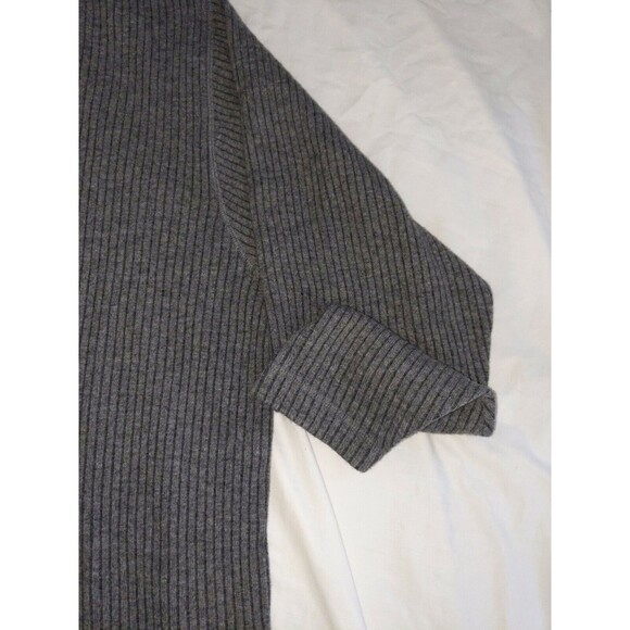 Vtg Yves Saint Laurent Pour Homme Boxy Fit Baggy Sz L Wool Sweater Gray Rib Knit - Picture 5 of 8